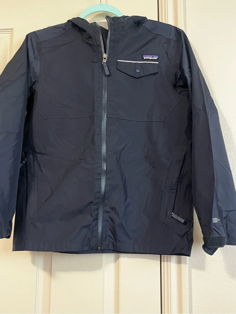 Patagonia Thorrentshell Breathable H2no Navy Hooded Rain Jacket Size 14